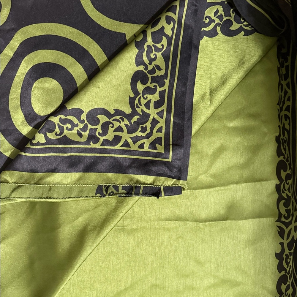 Green and Black Patterned Sari